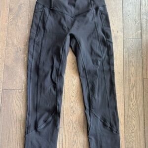 Lululemon Black High-Waisted Compression Leggings With Side Pockets